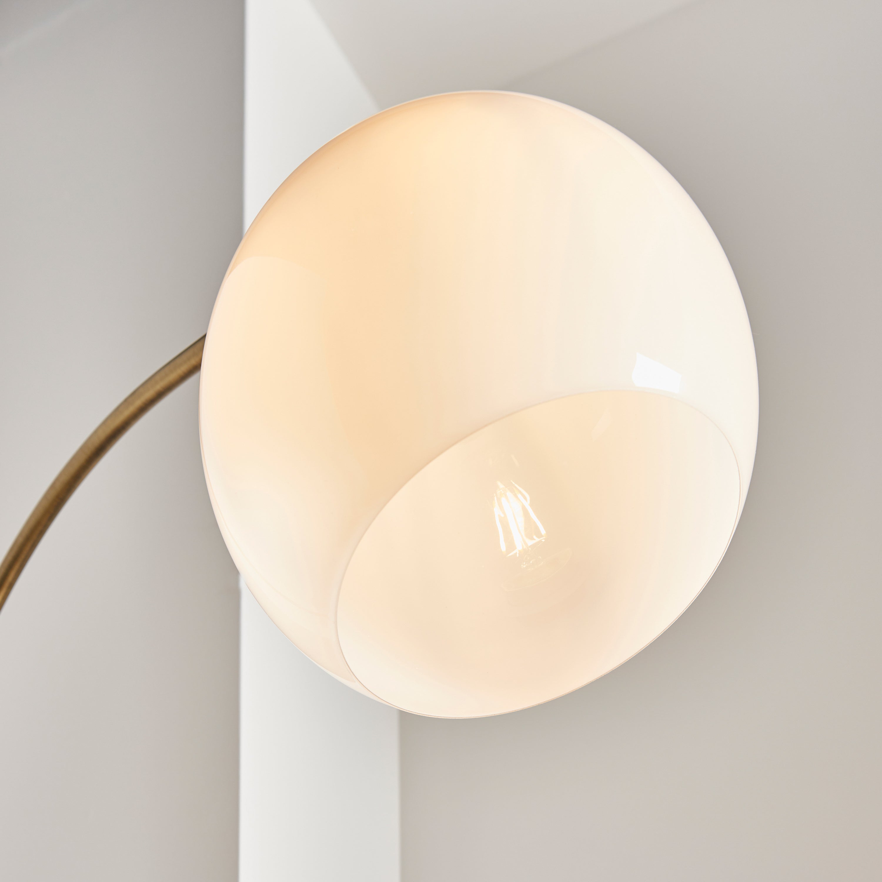 Alser Gold Orb Floor Lamp with Black Marble Base